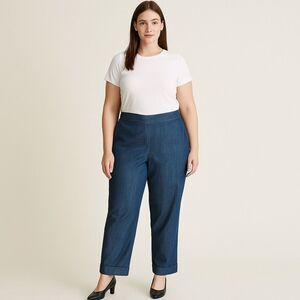 Lane Bryant Denim Chambray Trouser Dress Pants